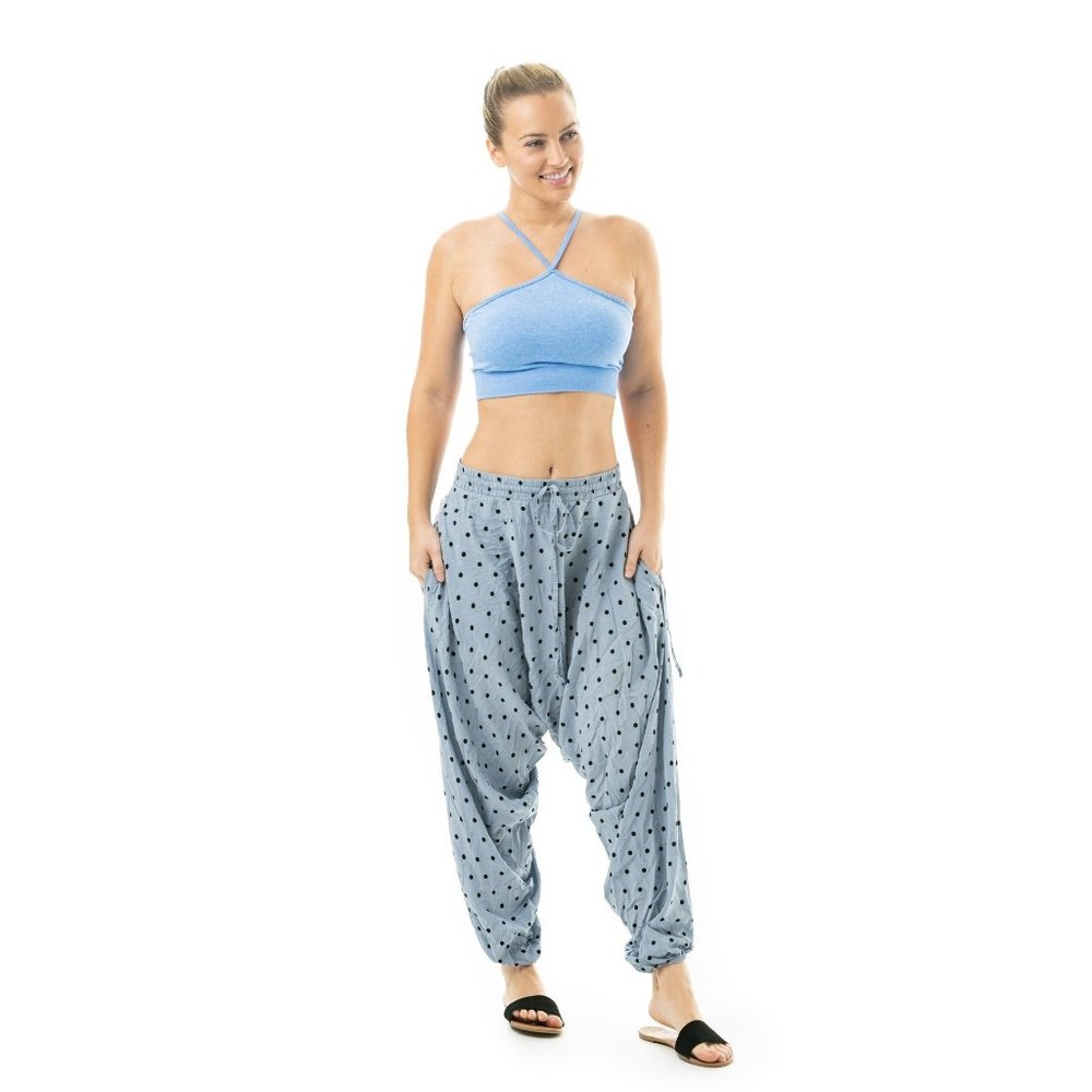 polka dot harem pants